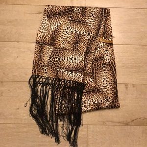 Roberto Cavalli at H&M Cheetah Print Fringe Scarf